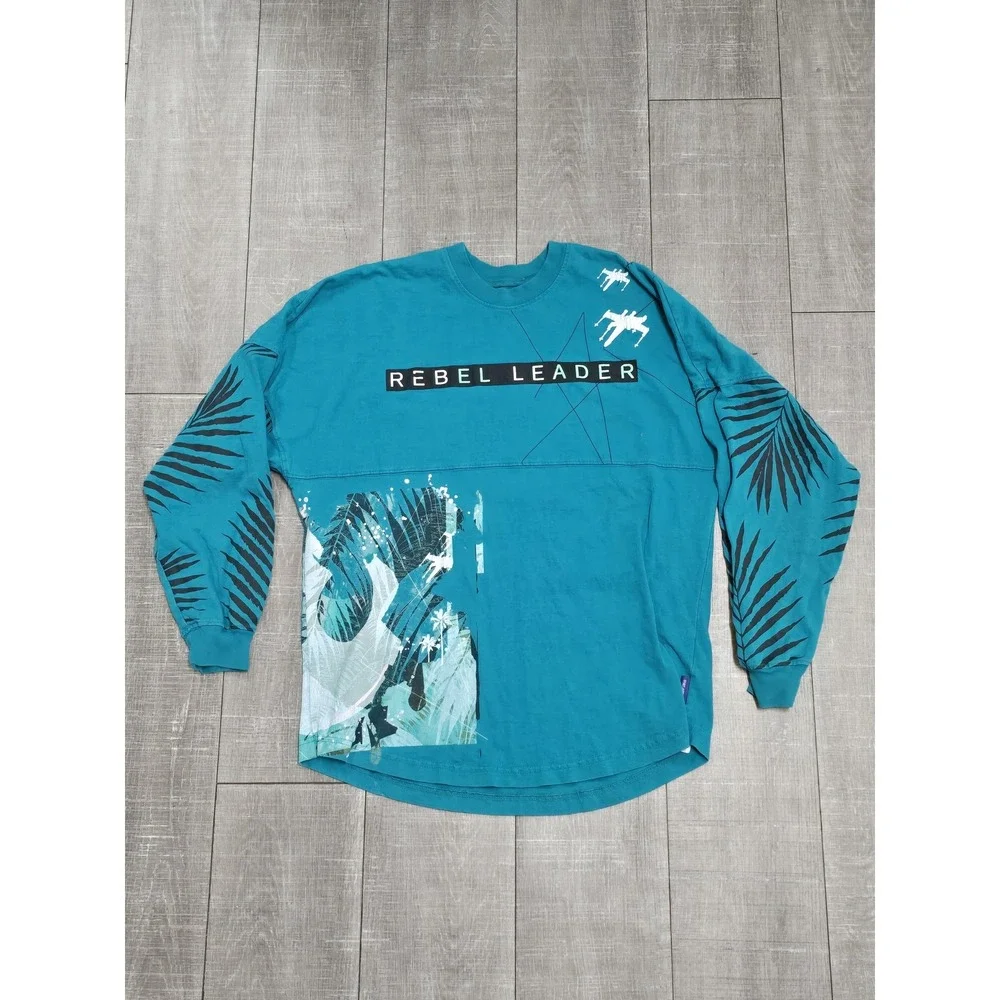 Star Wars Shirt Mens Large Teal Long Sleeve‎ Rebel Leader X-Wing Graphic Tee